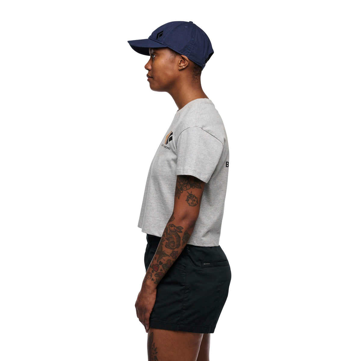 Women's Faded Crop Short Sleeve Tee | Black Diamond Trending