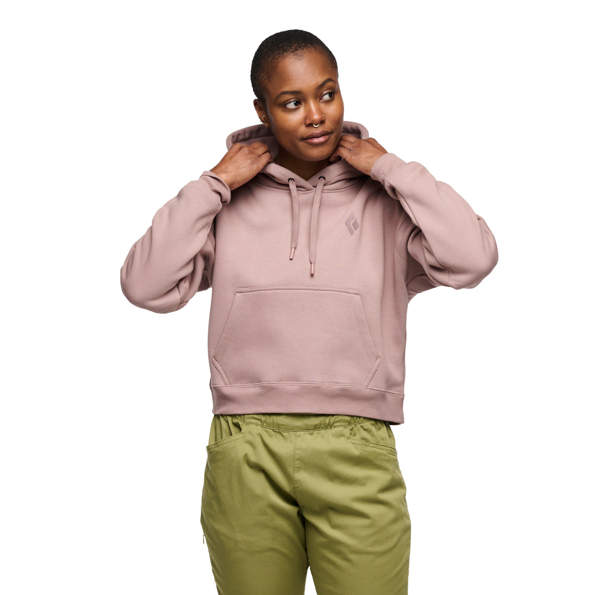 Women's Crop Pullover Hoody | Black Diamond Signature